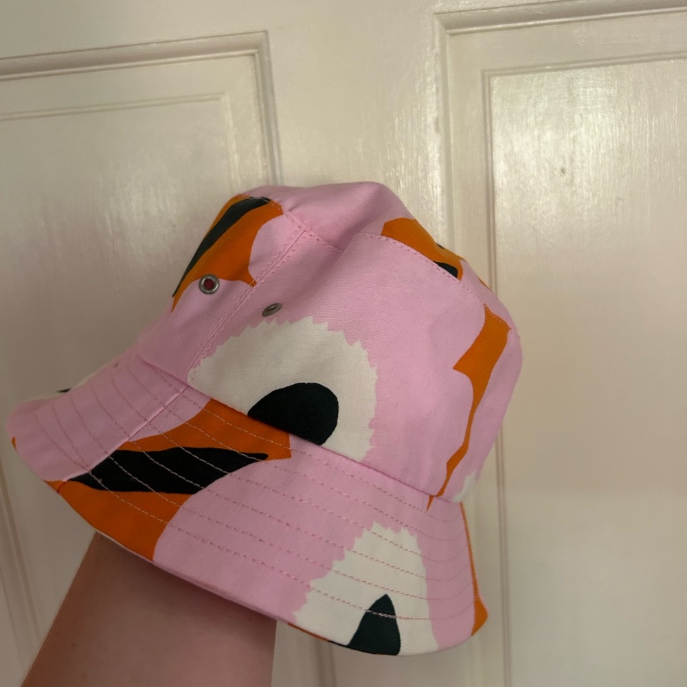 Marimekko Pink and Orange Floral Hat